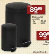 Black Coated Metal Bin-30l