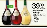 Robertson Winery Natural Sweet-Red/White/Rose-1.5ltr Each