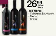 Tall Horse Cabernet Sauvignon/Merlot/Shiraz-750ml Each