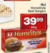 I&J Homestyle Beef Burgers-600g