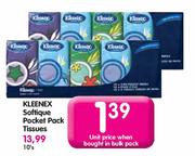 Kleenex Softique Pocket Pack Tissues-Each
