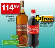 Klipdraft Export Brandy-1ltr+Free Coca-Cola-1ltr