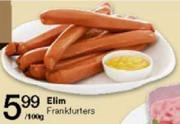 Elim Frankfurters-Per 100g