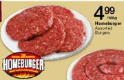 Homeburger Assorted Burgers-Per 100g