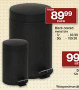 Black Coated Metal Bin-7ltr Each