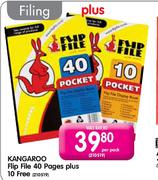 Kangaroo Flip File 40 Pages Plus 10 Free-Per Pack