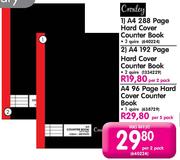 Croxley A4 288 Page Hard Cover Counter Book-Per 2 Pack