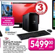 Desktop PC Includes 21.5" LCD Monitor