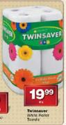Twinsaver White Roller Towels-4's