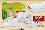 Curve Round Glass Casserole Set-3Pcs.