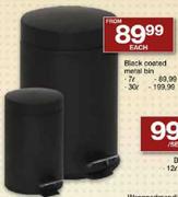 Black Coated Metal Bin-30L