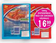 Enterprise Red Or Smoked Viennas-500g Each