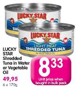 Lucky Star Shredded Tuna In Water-6x170gm