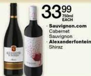 Sauvignon Carbernet Sauvignon/Alexanderfontein Shiraz-750ml Each