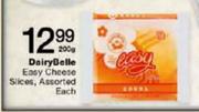 DairyBelle Easy Cheese Slices, Assorted Each-200g