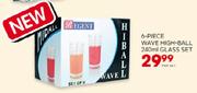 Wave 6-Piece High-Ball Glass Set-240ml 