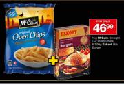 McCain Straight Cut Oven Chips-1kg & Eskort Rib Burger-500gm