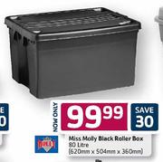 Miss Molly Black Roller Box-80Ltr(620mm x 504mm x 360mm)