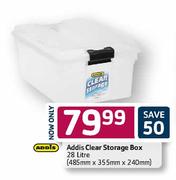 Addis Clear Storage Box-28Ltr(485mm x 355mm x 240mm)