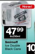 Smirnoff Ice Double Black Cans-6 x 250ml