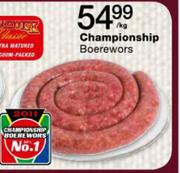 Championship Boerewors-Per Kg