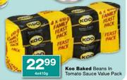 Koo Baked Beans In Tomato Sauce Value Pack-4 x 410g