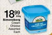 Simonberg Cream Cheese Assorted-230g Each