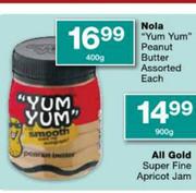 Nola "Yum YUm" Peanut Butter Assorted-400g Each