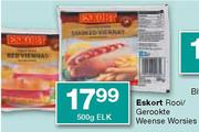Eskort Rooi/Gerookte Weense Worsies-500g Elk