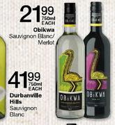 Obikwa Sauvignon Blanc/Merlot-750ml Each