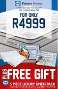 Ambrose Euro Top Queen Size Base Set-152cm plus Free Gift Sealy 5 Piece Luxury Linen Pack