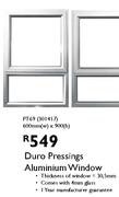 Duro Pressing Aluminium Window