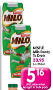 Nestle Milo Ready To Drink-6x250ml