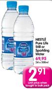 Nestle Pure Life Still Or Sparkling Water-24x500ml