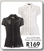 Burnout Frill Detail Blouse With Camisoles
