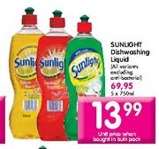 Sunlight Dishwashing Liquid-750ml each