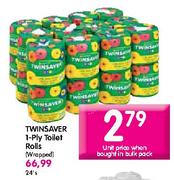 Twinsaver 1-Ply Toilet Rolls-24's