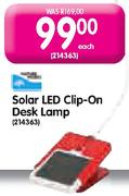 Solar LED Clip-On Desk Lamp-Each