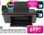 HP 3-in-1 Colour Inkjet Printer Plus 2 Additional Inks (3050A)