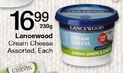 Lancewood Cream Cheese Assorted-230g Each