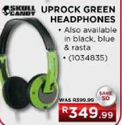Skull Candy Uprock Green Headphones