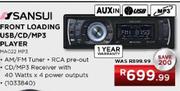 Sansui Front Loading USB/CD/MP3 Player (MA022 MP3)