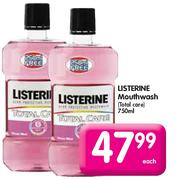 Listerine Mouthwash(Total Care)-750ml Each