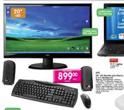AOC 20" LED Monitor + Genius 3-in-1 Desktop Kit