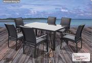 Terrace Leisure 7 Piece Aluminium Frame Java Dining Set