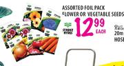 Assorted Foil Pack Flower or Vegetable Seeds-each
