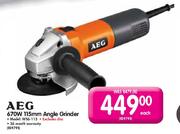 AEG 115mm Angle Grinder (WS6-115)-670W Each