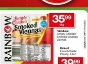 Rainbow Simply Chicken Smoked Chicken Viennas-1kg