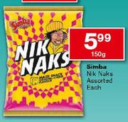 Simba Nik Naks Assorted-150g Each