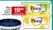 Flora Light/Regular Medium Fat Spread-500g Each